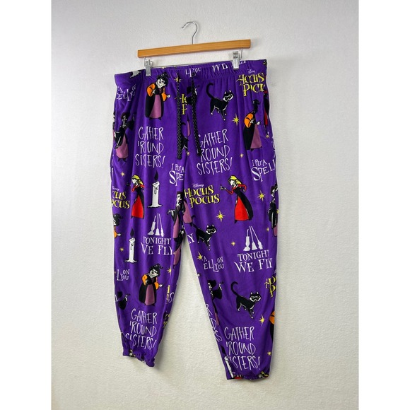 Disney Hocus Pocus Purple Characters Spells Pajama Pants Women's XL 16-18 - Picture 9 of 9